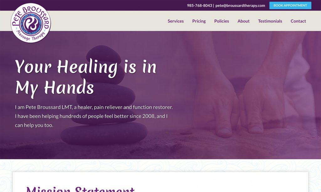 Broussard Massage Website