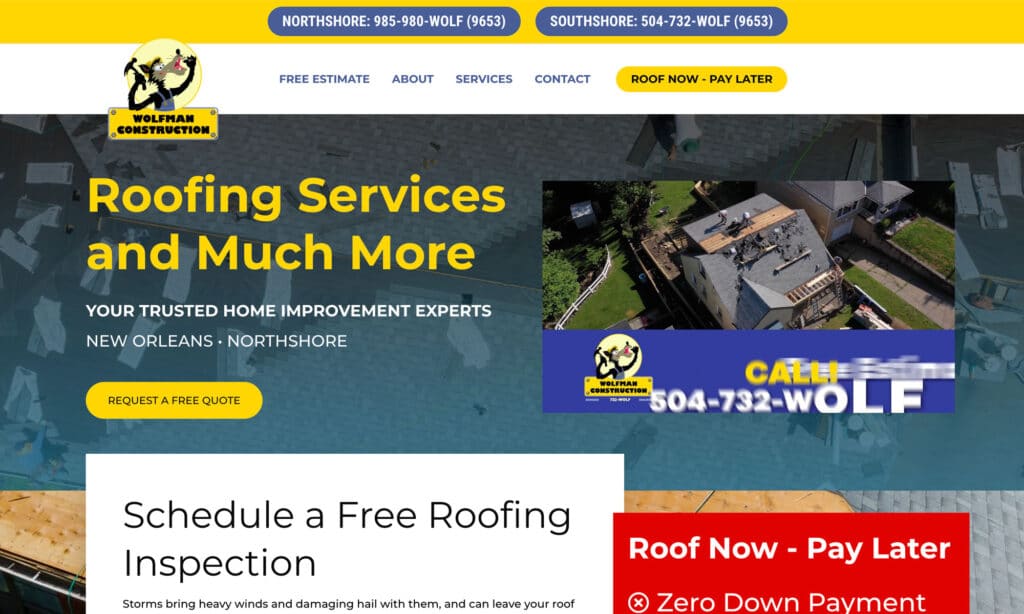 Wolfman Construction Website